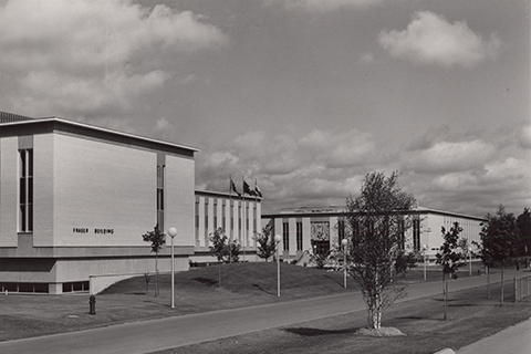 Image shows Connaught Medical Research Laboratory at Downsview.